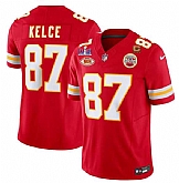 Men's Kansas City Chiefs #87 Travis Kelce Red 2024 F.U.S.E. Super Bowl LVIII Patch With NKH Patch And 4-star C Patch Vapor Untouchable Limited Jersey Dzhi,baseball caps,new era cap wholesale,wholesale hats